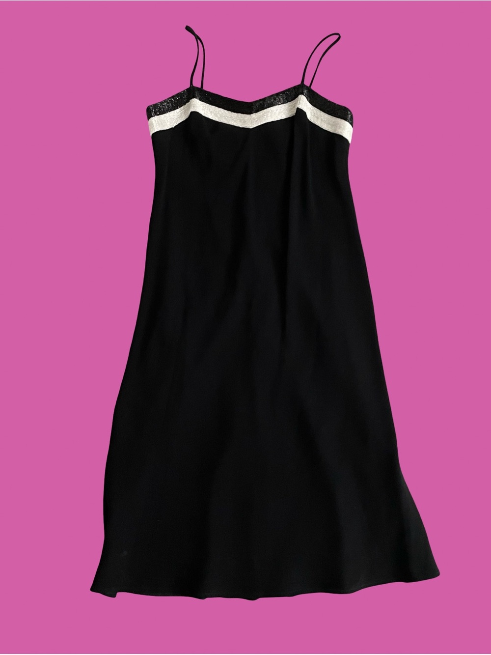 Lauren Ralph Lauren Black Dress with White and Black Sequin Trim